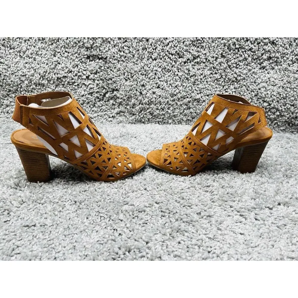 J. Adams Women’s Riviera Mule Heeled Sandals Tan Suede Size 6